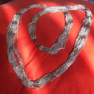 28 inch Vintage 18 strand Silver Necklace